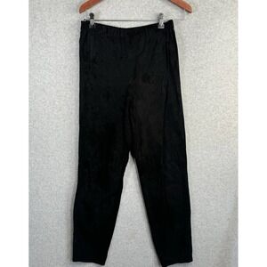 Jarrod's Suede Leather Pants Size 4 Black High Rise Tapered Leg VTG Hong Kong
